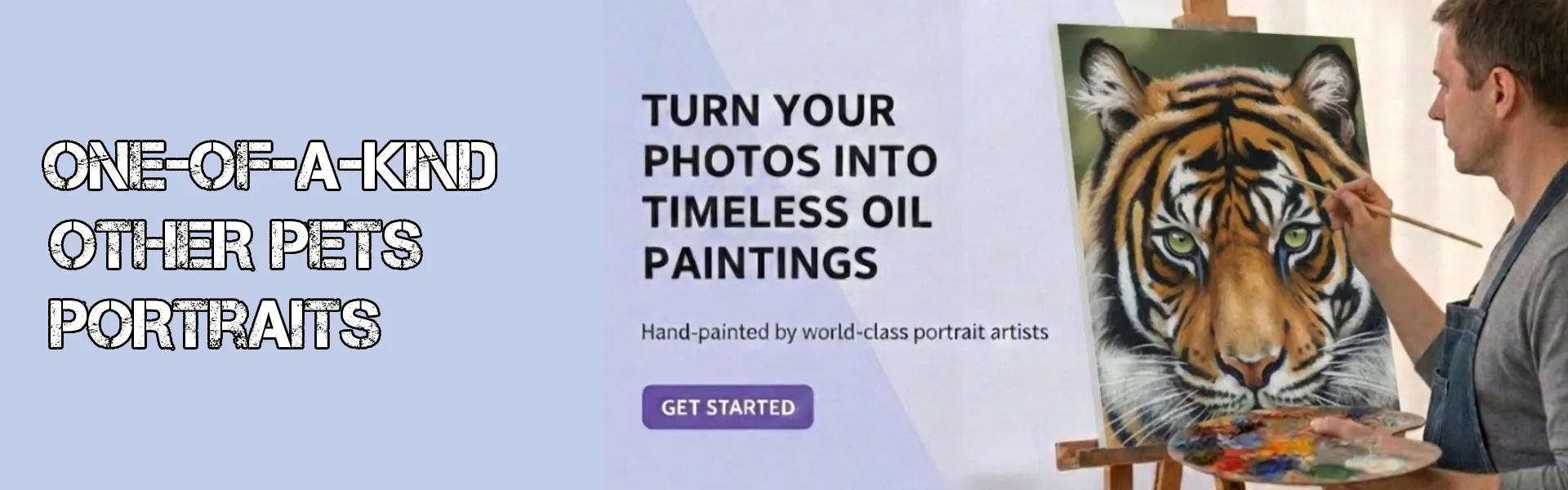 ustom oil painting of unique pets created from a customer’s photo.